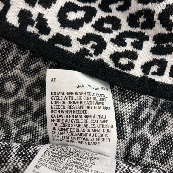 Culpos X INC Black White Leopard Print Sweater - Picture 9 of 9